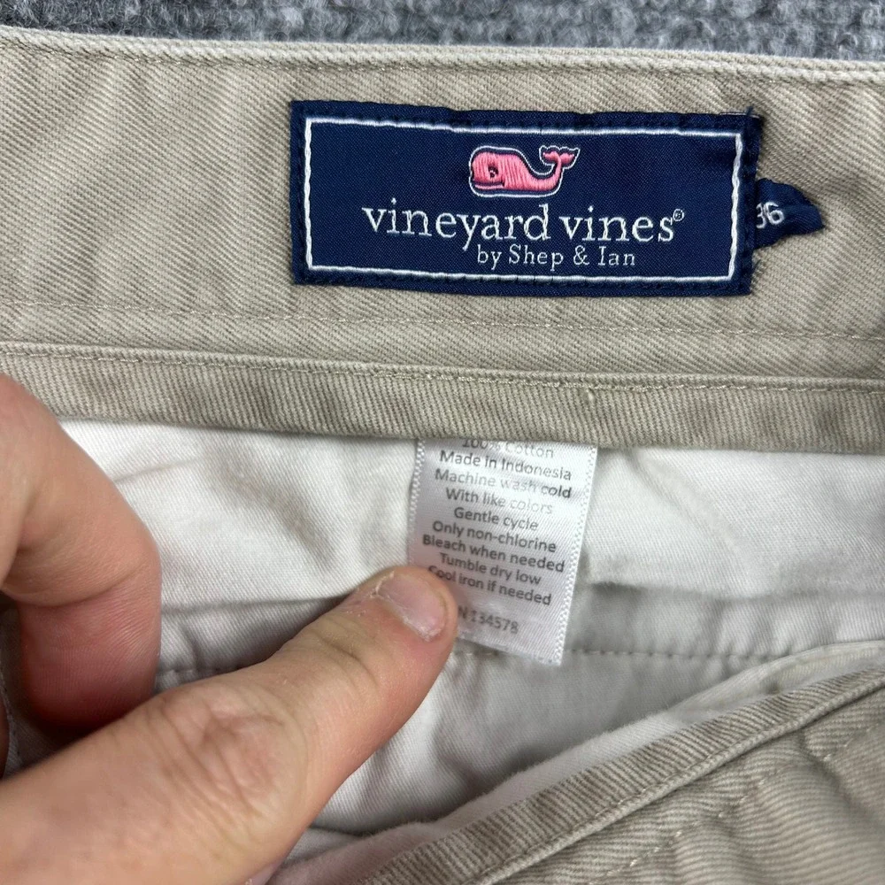 Vineyard Vines Club Short Mens 36 Tan Khaki Chino Cotton Twill Preppy Casual‎